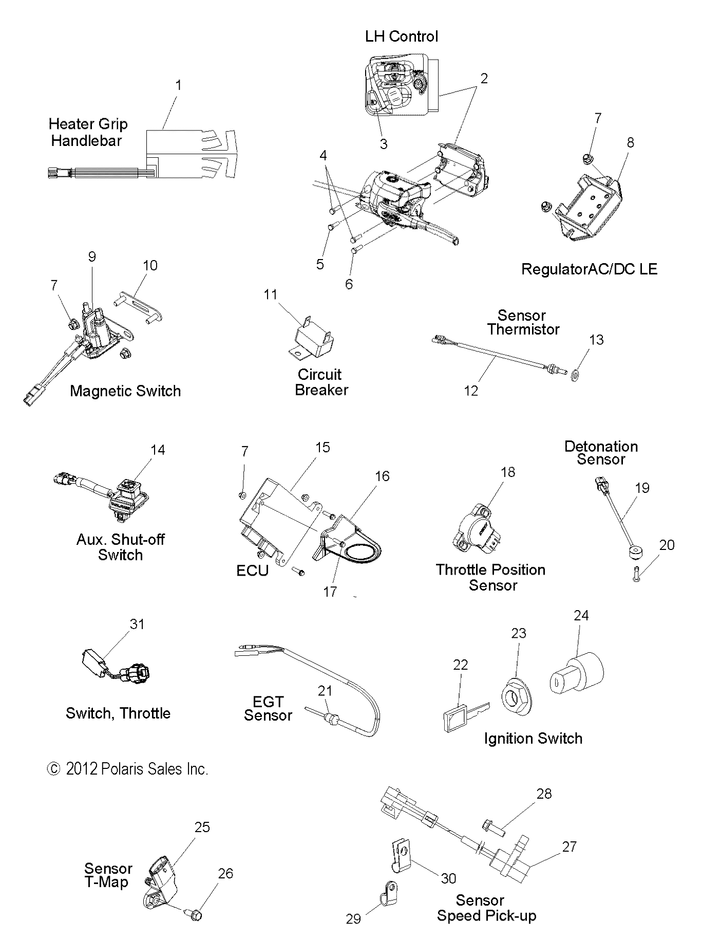 EGT Sensor Polaris 600 800 ACE 2011 2012 2013 2014 2015 2016 2017