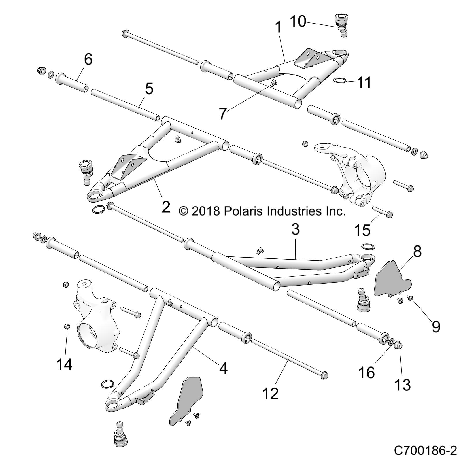 Polaris 1018204-458 Right Front Upper Weld Control Arm 2008-2019 EFI ...